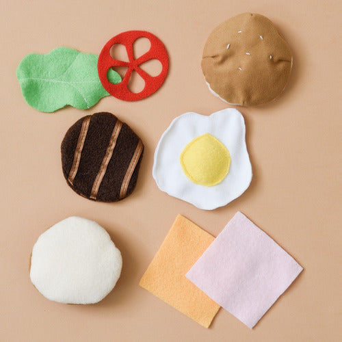 Fabric Hamburger Toy Set - Fabric Food Play 1