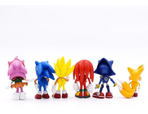 Sun Sonic, Super, Tails, Knuckles, Amy, Metal Action Figure Set 2