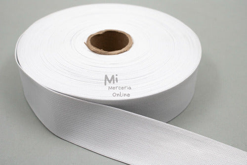 White Polyester Elastic A.3002 6 cm Gold Cord X25m 0