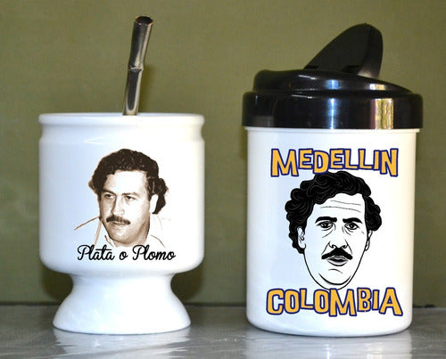 Athenas Mates De Polymer Sublimado + Yerbera - Pablo Escobar 2