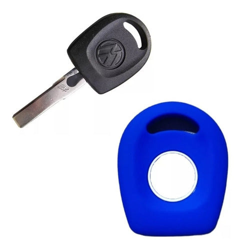 NL Steering Wheel Cover + Silicone Key Case - Vw Suran Fox - Blue 4