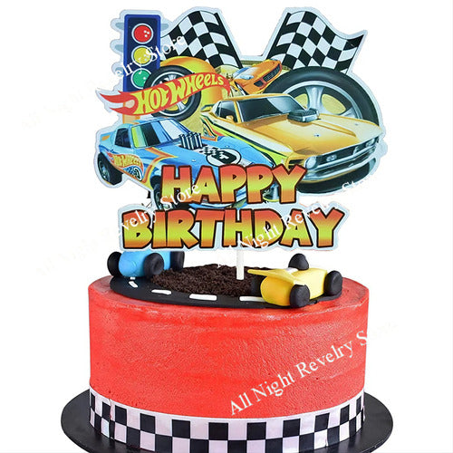 Art.fiesta Adorno Cumpleaños Torta Muffins Hotwheels Decorac 0