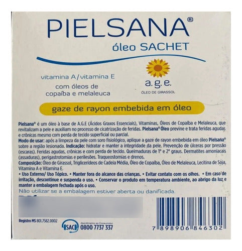 Curativo Pielsana Óleo Sachet Gaze De Rayon 7,5x15 - 20 Unid 3