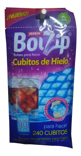 Iberia BolZip Disposable Ice Bags for Making 240 Ice Cubes 0