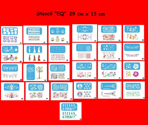EQ 18 Stencil Diferentes Tamaños + 1 Taponador - Kit Nº 2 1
