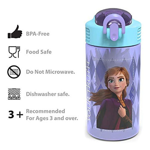 Zak Designs Disney Frozen 2 - Juego De Botellas De Agua Para 3