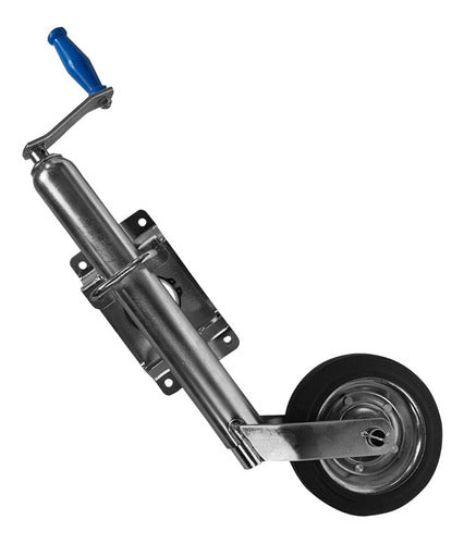 RO-AN Adjustable Height Trailer Wheel with Solid Rubber and Steel Rim 0