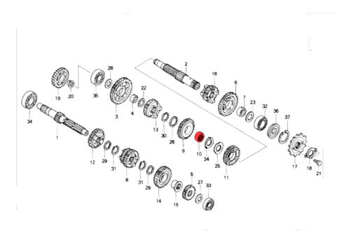 Original Japon Buje Engranaje Caja Eje Secundario Para Honda Nx 250 2