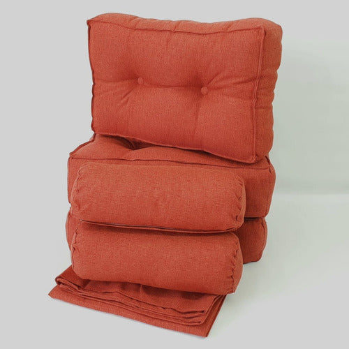 Complete Chenille Tear-Resistant Daybed Kit, 3 Cushions, 2 Caramel Rolls, and Cover 4