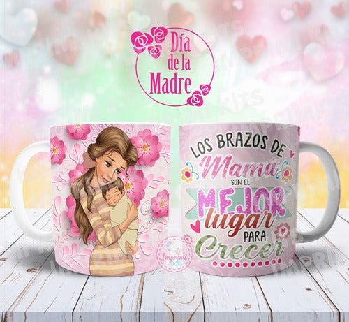 Imprimi Kits Plantilla Para Sublimar Tazas Dia De La Madre Princesas 1