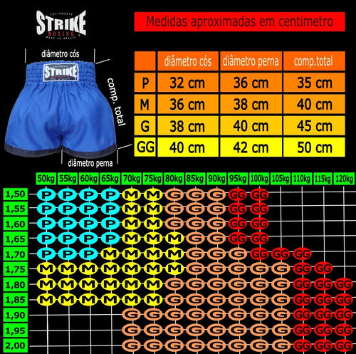 Muay Thai Shorts Strike Boxing Bermuda Calção 1