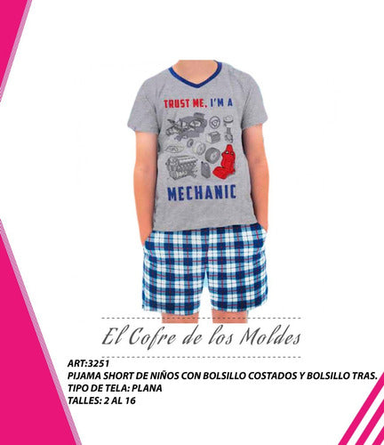 El Cofre de los Moldes Digital Short Pajama Kids, Pattern Pack Sizes 2 to 16 0