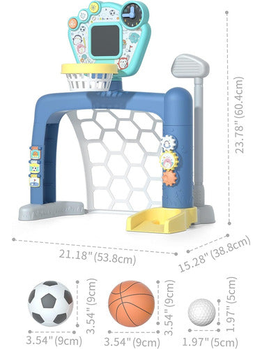 Arco Basket Tablero Didactico Golf 3 En 1 Novedad Bebe 1 Año 1