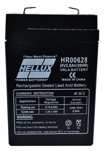 Hellux Bateria Gel HR00628 6V 2.8Ah Luz Emergencia Nueva 0