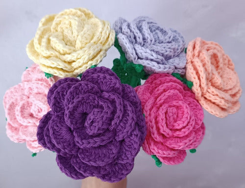 La Loca Sombrerera Ramo De Rosetas En Crochet 1