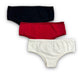 Pack of 3 Plain Cotton and Lycra Culotte Panties - Women 3
