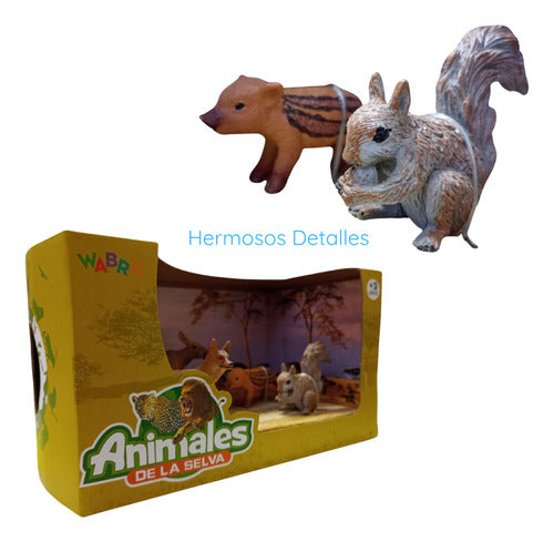 Wabro Jungle Animal Toy Set: Fox, Squirrel, Boar & Antelope 2