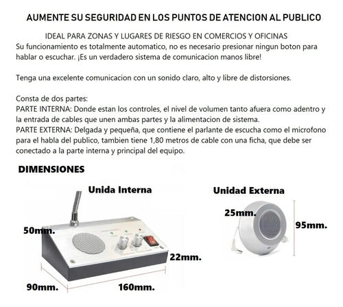 Intercomunicador Audio Ventana  Seguridad Fácil Instalación 2