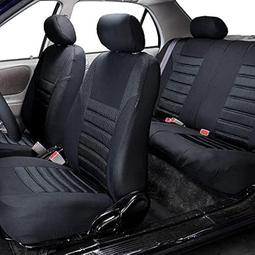 FH Group FB068BLACK115 Automotive Seat Cover Black with 3D Air Mesh Design 1