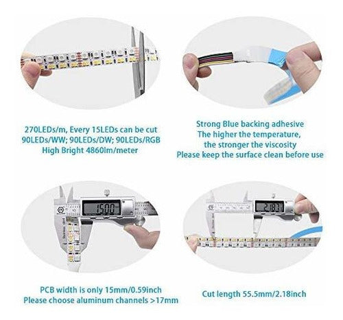 Tira De Led Flexibles Rgb+cct + Brillantes 270led/m Rgbww 2