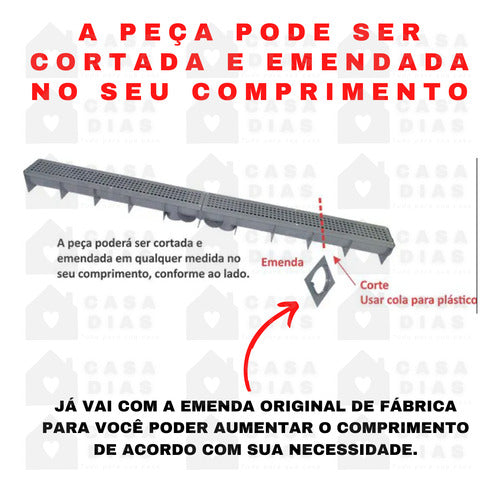 Ralo Linear Calha Para Piso Com Grelha Mallton 1,00 C/ 7unid 3