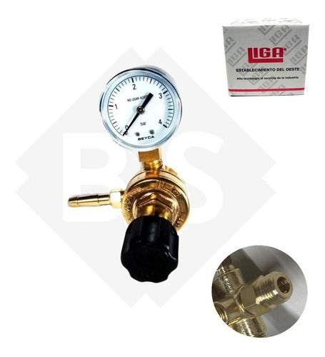 Liga CO2 Regulator for Drago with 1 Pressure Gauge Beer 2