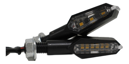 Lux Led Juego Giros Led Ambar Doble Cara Guiño Universal Moto 5w 12v 6