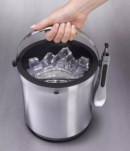 OXO Stainless Steel Ice Bucket with Tongs 4