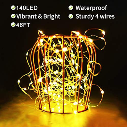 Habom Led Fairy Lights Plug In,46 Ft 16 Colors Changing Stri 3