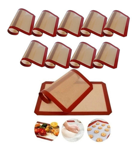 Levys Bazar Pack X10 Placa Antiadherente Horno Plancha Silicona Tapete 0