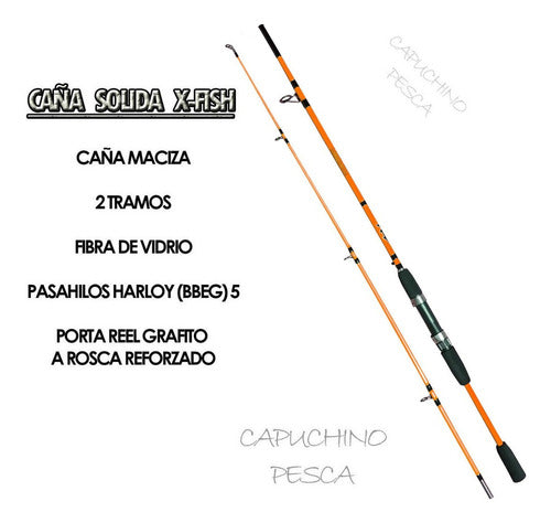 Complete Varied River Fishing Combo: 2.10 Mts Rod + Reel + Line + Box 2