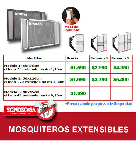 Sondecasa Mosquitero Extensible 50x75, Extends Up to 1.40m 3