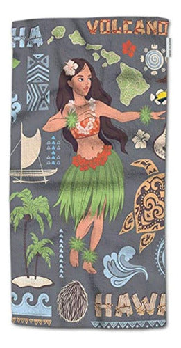 Hgod Designs Toalla De Mano Hawaii, Juego Vintage De Iconos 0