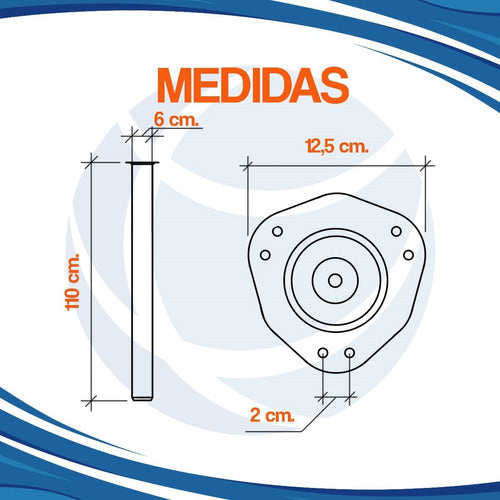 Cima Pata Mesa Escritorio De 110 Cm Regulable Cromo Brillante 1