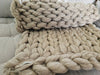 Handmade Nordic Style XXL Bed Runner Blanket in Natural Wool 1.80x0.60 3