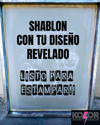 Shablon 40x50 En 47 Hilos + Grabado + Bajada - Y A Estampar! 0