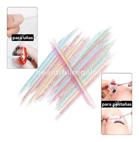 Beautifull Regalos Acrylic Orange Sticks X10 Reusable Nail Art 1