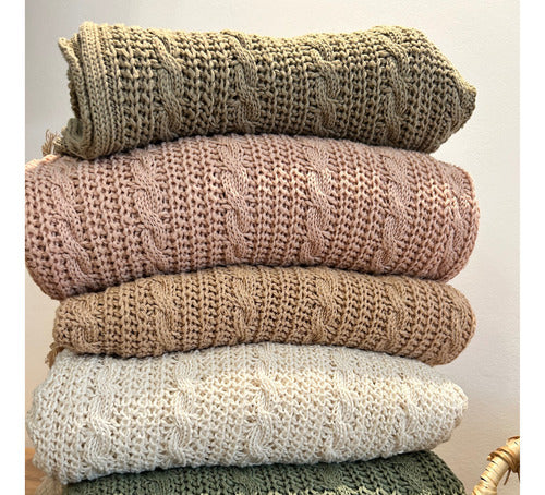 Handwoven Cotton Braid Blanket 200x120 Various Colors 0