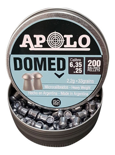 Balines Apolo Domed 6,35mm 2,2gr. 33 Grains Lata X 200u 2