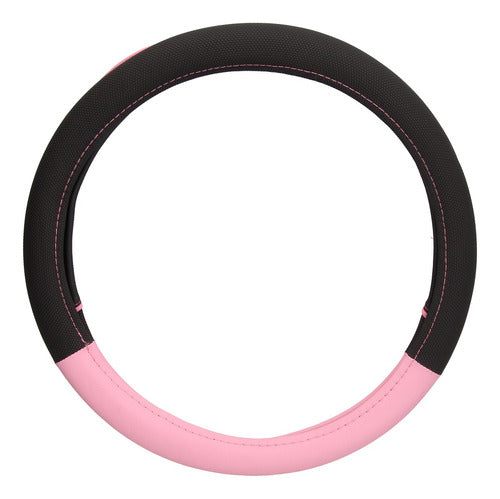 Universal Steering Wheel Cover (Diam.38) Cool Line Black/Pink 3