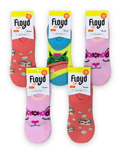 Floyd Baby Girl Invisible Socks Pack of 3 with Designs 0