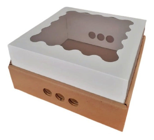 Set of 25 Breakfast Cake Gift Boxes 25x25x12 with Window View - Pack of 25 Units 2
