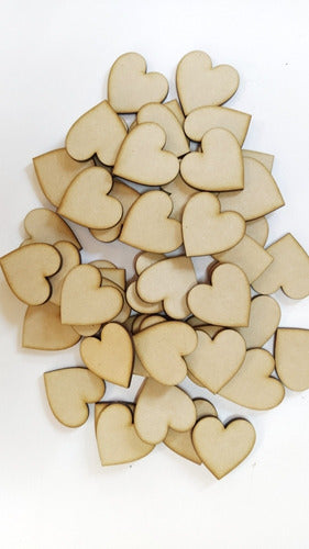 50 Hearts 4cm Fibrofacil MDF for Painting and Decorating Wood 0