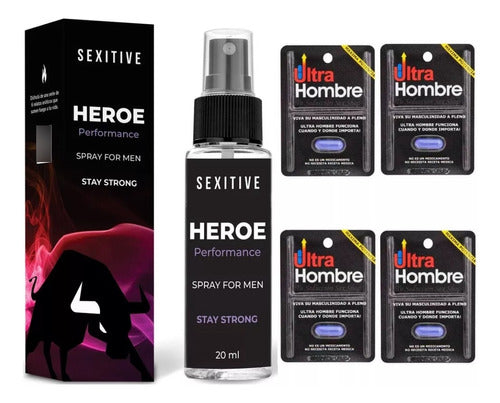 Sexitive Lubricant Vigor Heroe Performance + 4 Ultra Hombre Natural 0