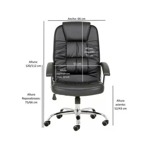 Out Sillon Relax Ejecutivo Oficina Metalico Pc Escritorio Silla 3