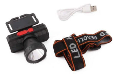 Generic Miner's Rechargeable USB Lantern - 3 Intensities - Headband 1