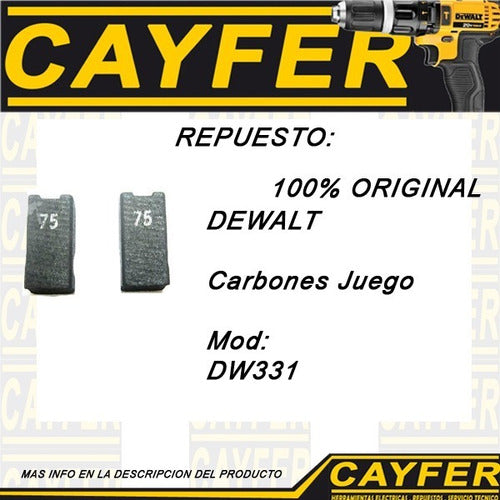 DeWalt DW331 Original Jigsaw Carbon Brush Replacement Set 1