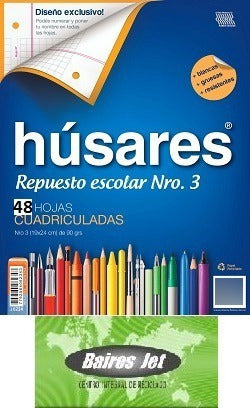 Húsares 10 School Replacement Sheets No. 3 Grid 6234 96 Pages 1