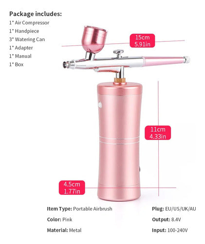 Rose.Mvd Wireless Airbrush Compressor for Nails, Makeup, and Baking 4