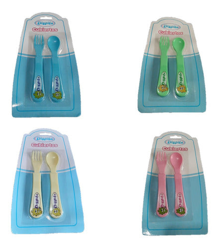 Dispita Set Of Spoon And Fork Decorated For Baby BPA Free 3